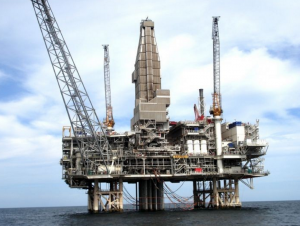 oil rigs at north sea