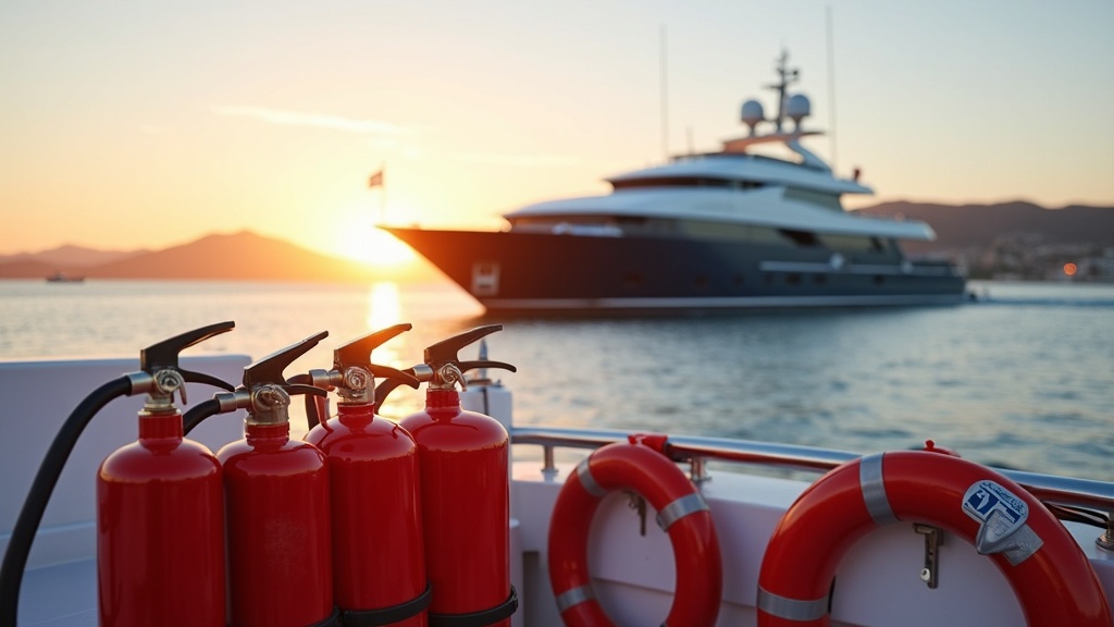 Yacht Marina at Sunrise with Calm Waters and Multiple Yachts Docked