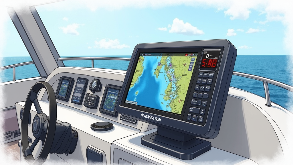 fishing GPS setup on a boat