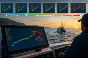 Time-Lapse Tracking of Fishing Routes